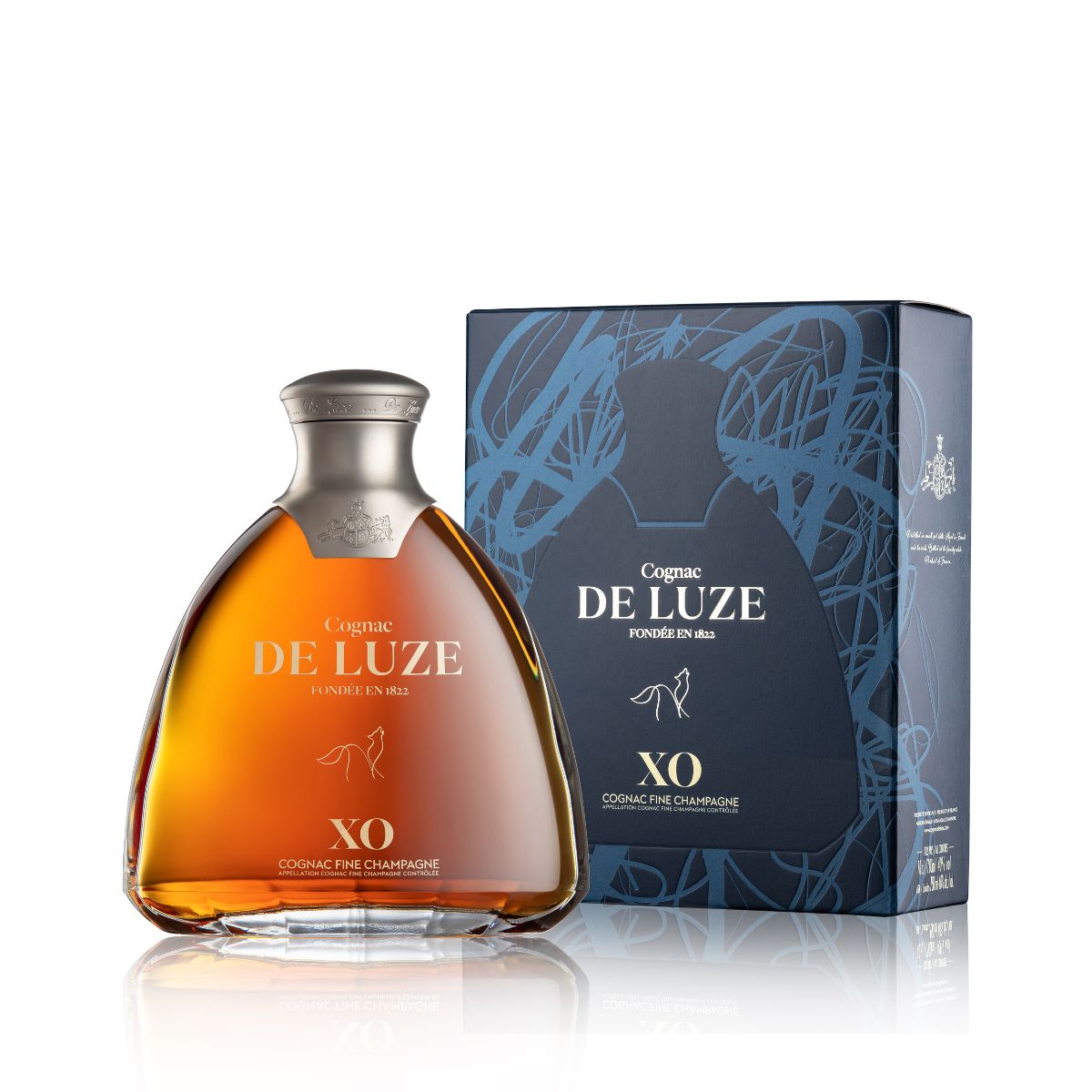 DE LUZE Cognac XO Fine Champagne WOLF Gift Box