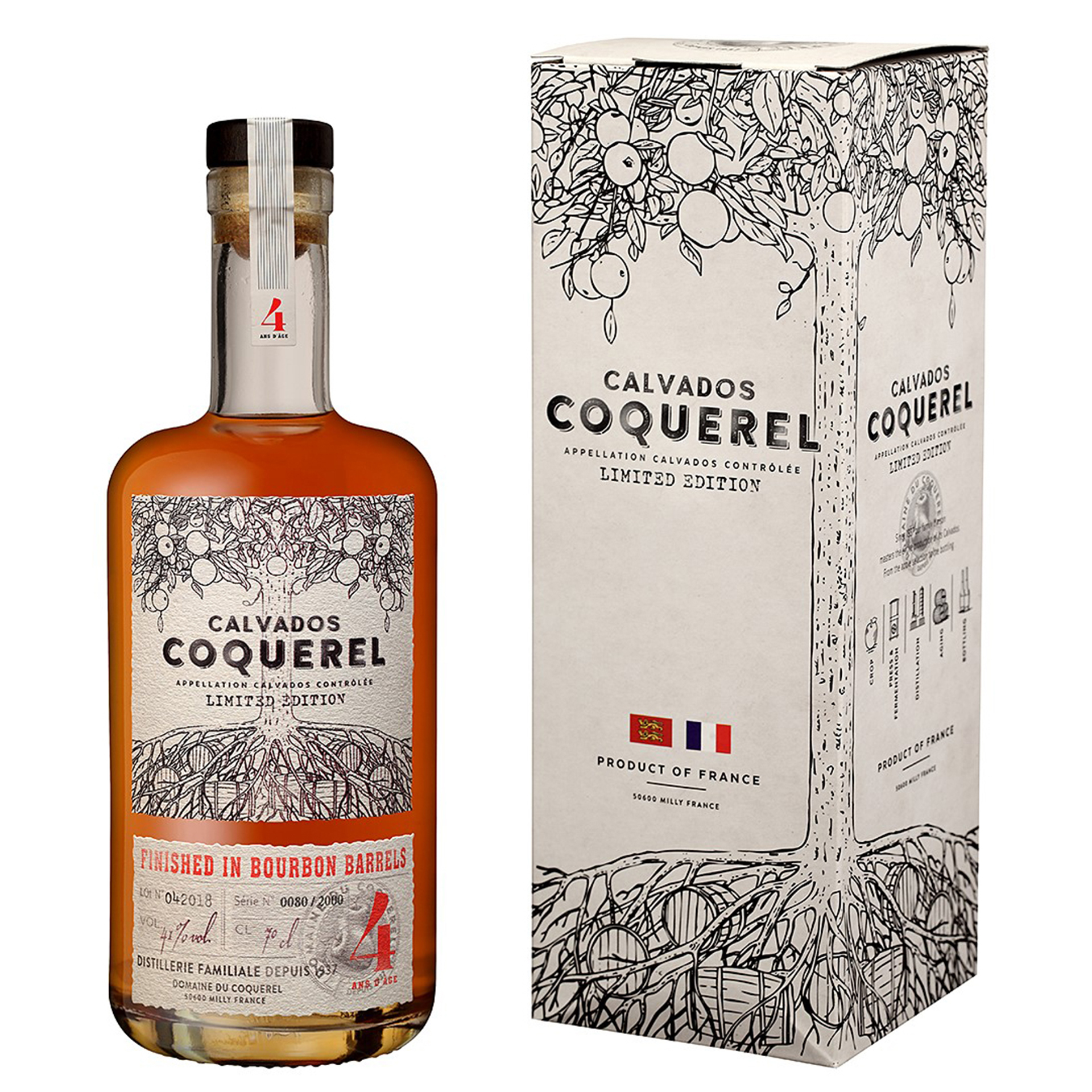 CALVADOS COQUEREL FINISHED IN BOURBON BARREL 70CL BOX
