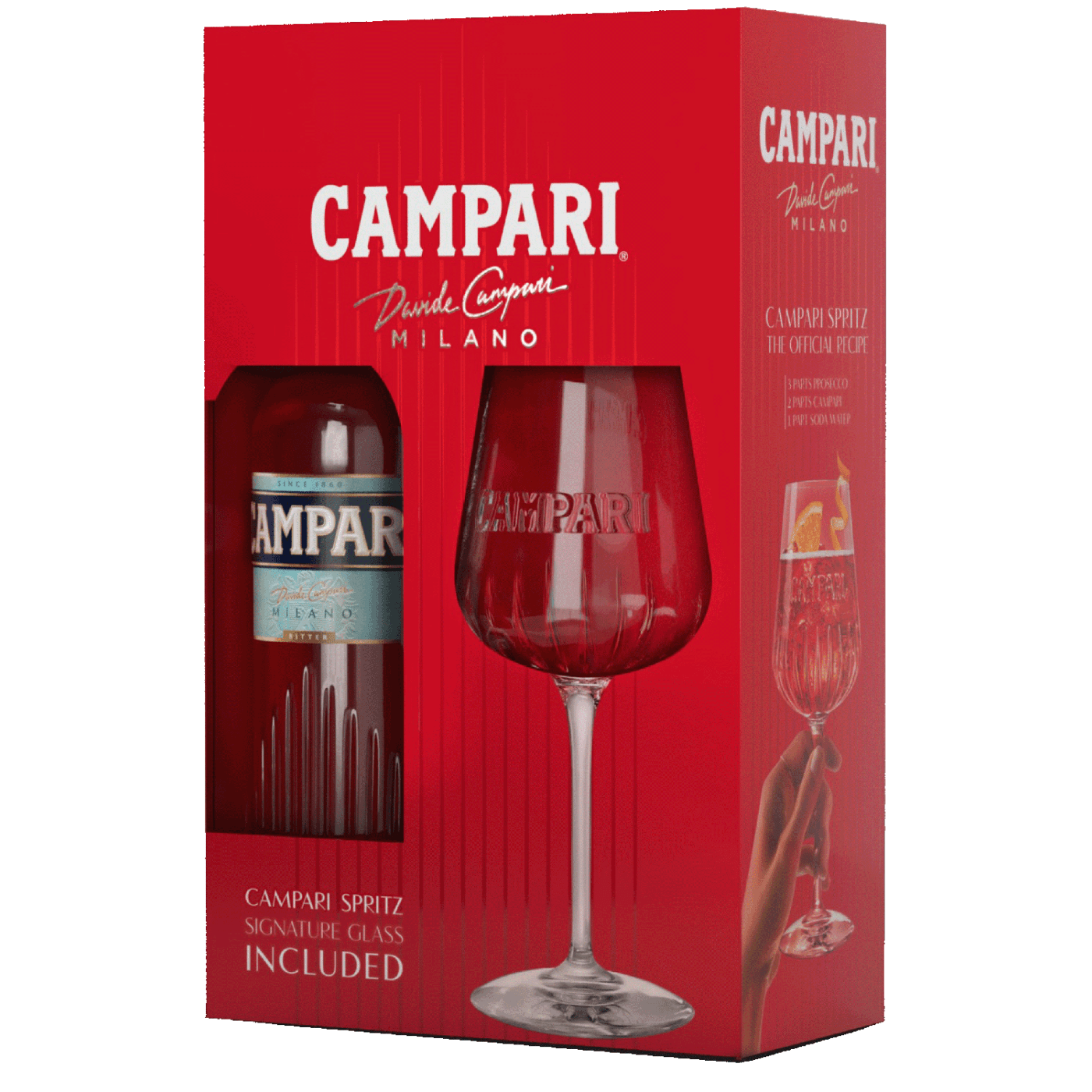 Campari 70cl & Spritz klaas 49cl