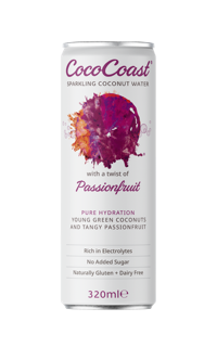 CocoCoast, Sparkling Coconut Water, Passionfruit
